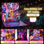 Birthday Card, Funny Birthday Cards for Men Women Kids, Exquisite MUSICAL & SHAKING & LIGHTING Rock Band Dog Pop-up Greeting Card Gifts with Envelope, 6.1 x 6.1 Inch