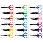 Better Office Products 18 Piece Decorative Edge Craft Scissors, 18 Colors and Edge Designs, 6 Inch Length, 2.5 Inch Blades, Assorted 18 Count Edger Scissors