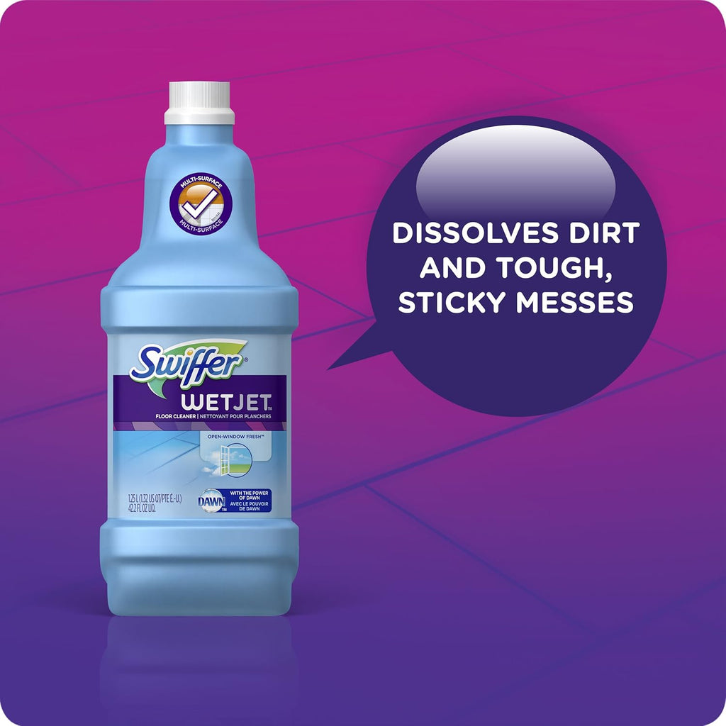 Buy now Swiffer FBA_23679CT WetJet Multi Purpose Solution 42.31.25 ozliter, Multicolor, Open Window Fresh Scent, 42.2 Fl Oz at indiglob india