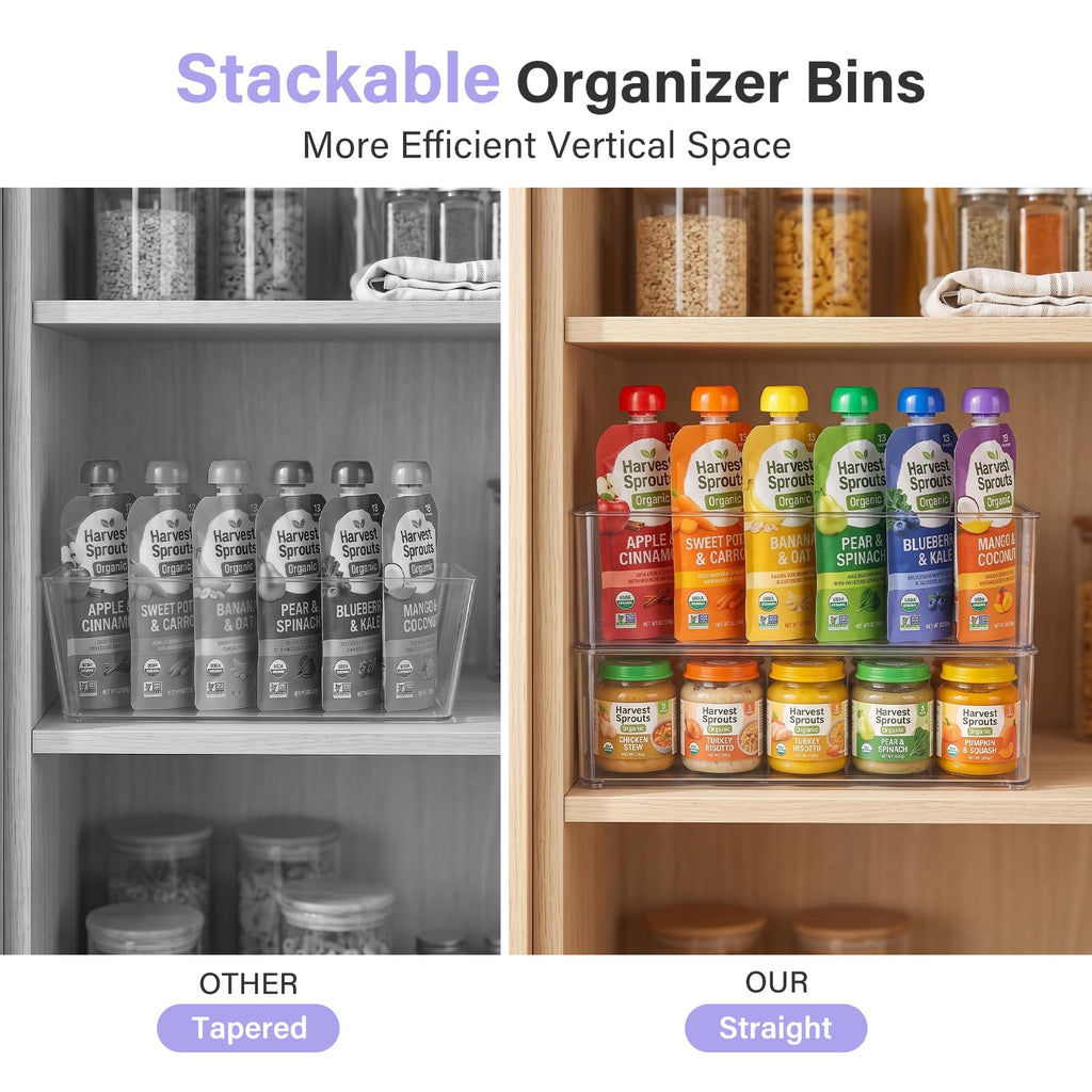 Hudgan 4 Pack Breastmilk Storage Containers,Fridge Freezer Organizer Bins