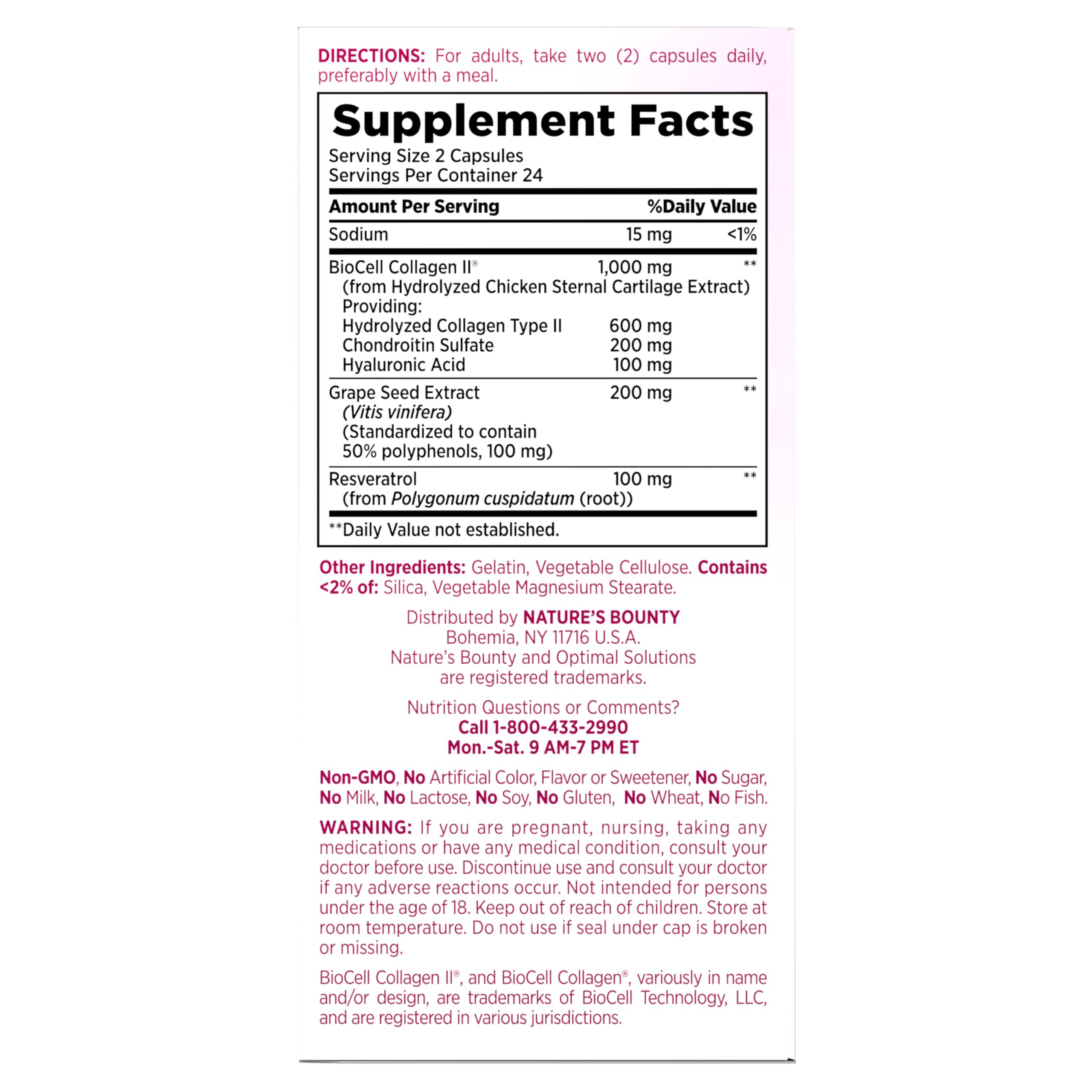 Nature's Bounty Optimal Solutions Ultra Collagen Booster, 48 Capsules