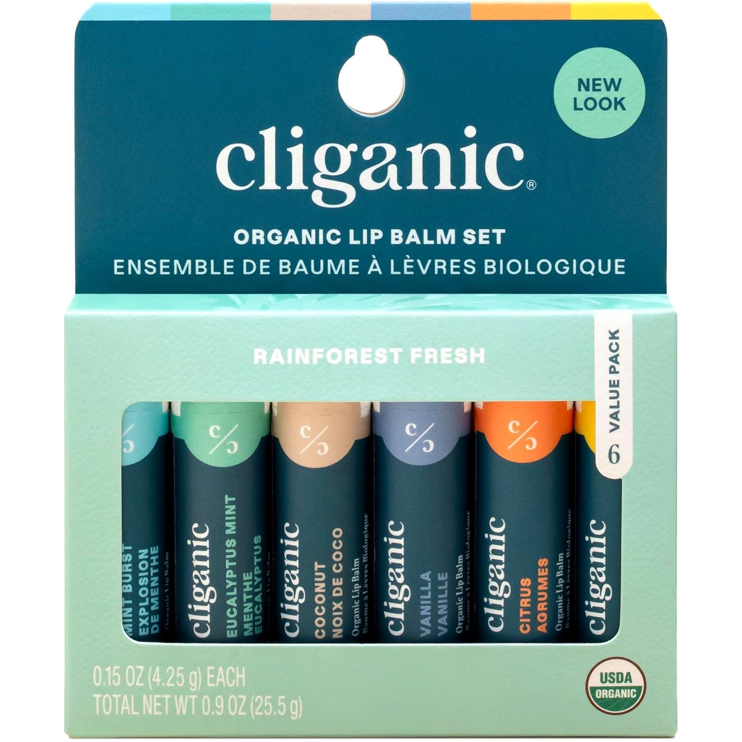 Buy now Cliganic Organic Lip Balm Set (6 Flavors) - 100% Natural Hydrating, Moisturizing for Dry Cracked Lips, for Men & Women 6 Count (Pack of 1) Rainforest Fresh at indiglob india