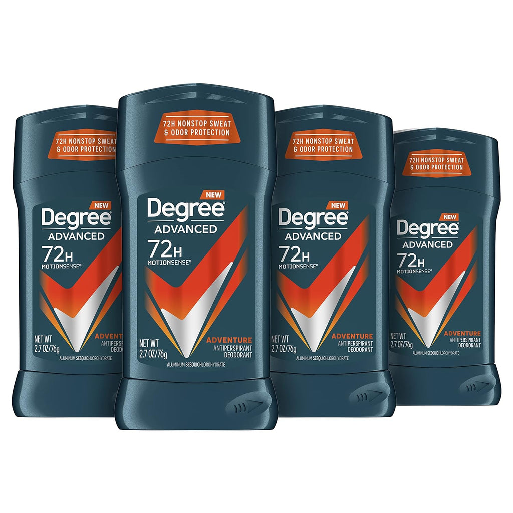 Buy now Degree Men Antiperspirant Deodorant Adventure Freshness and Odor Protection Deodorant for Men 2.7 Oz, (Pack of 4) Woodsy, Stick 2.7 Ounce (Pack of 4) Adventure at indiglob india
