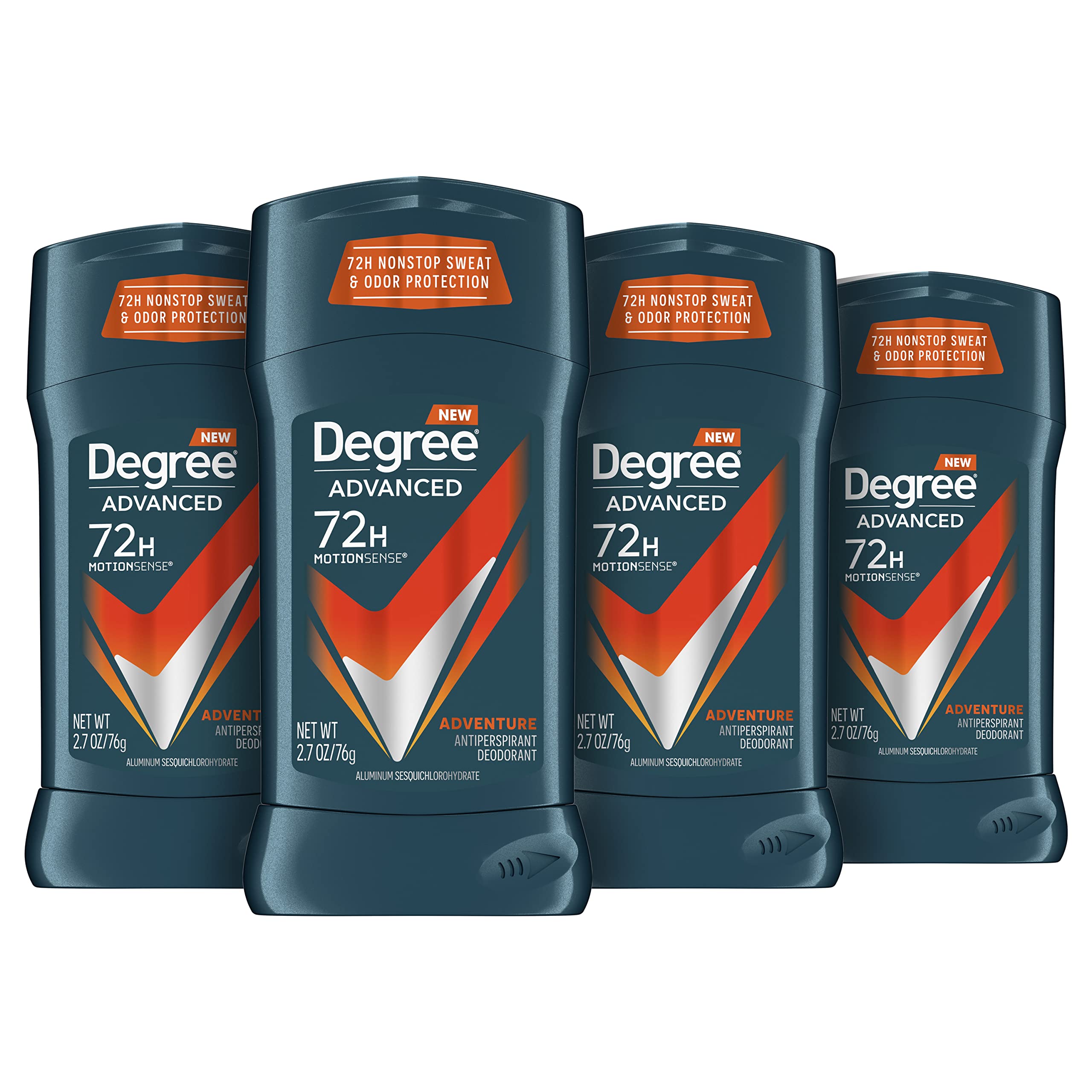 Degree Men Advanced Protection Antiperspirant, Adventure, 2.7 oz, 2-Pack | For active days, Helps stay fresh & confident, With MotionSense, Adventure scent