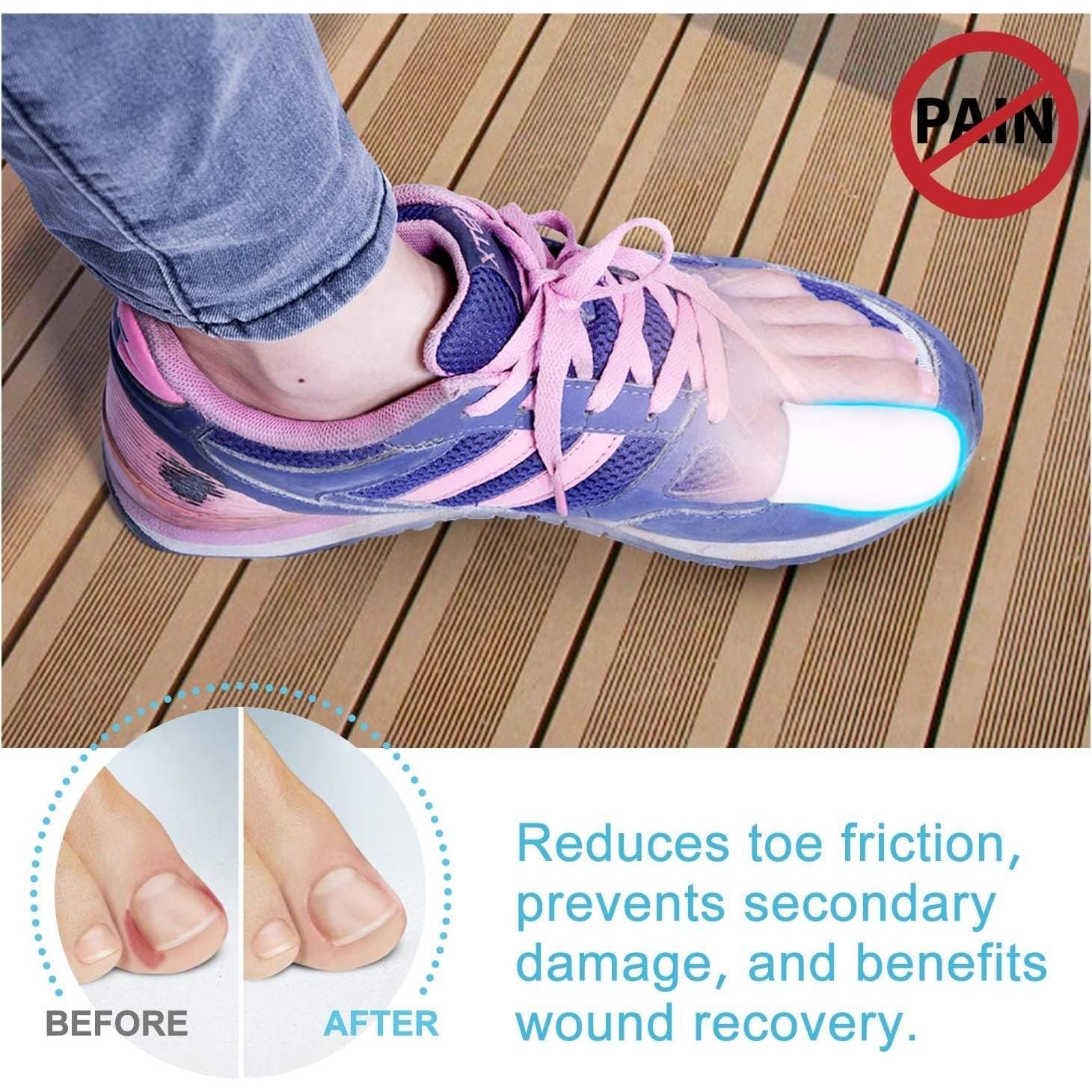 Buy now Bukihome 12 PCS Toe Protectors, Silicone Toe Caps to Cushion Toe Blister, Corn, Callus, Hammer Toes,Great for Running, Walking, Stop Toe Pain (White,Multi-Size) at indiglob india