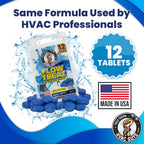 HVAC Guys AC Drain Pan Tablets 12PK | Flow Treat Tablets Prevents Odors, Keeps HVAC Drain Pan Clean, Prevents Overflow | One Tablet Lasts up to 4 Weeks