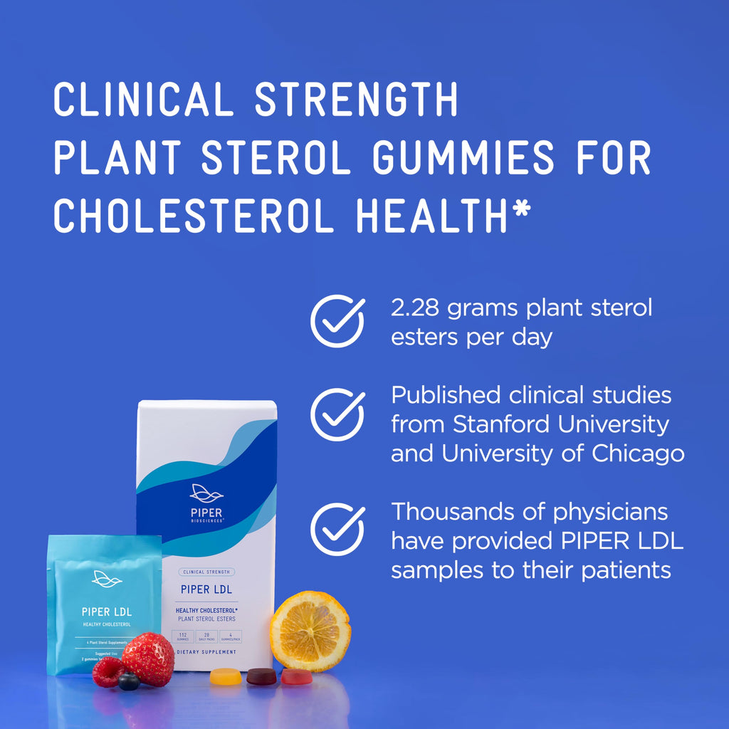Piper Biosciences Plant Sterols Healthy Cholesterol Gummies, Daily Pouches
