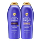 OGX Thick & Full + Biotin & Collagen Shampoo & Conditioner, 2 x 13 fl. oz | Shampoo & Conditioner Set, For Fine & Thinning Hair, Gives Volume & Body, Sulfate-Free, Nutrient-Infused, With Vitamin B7