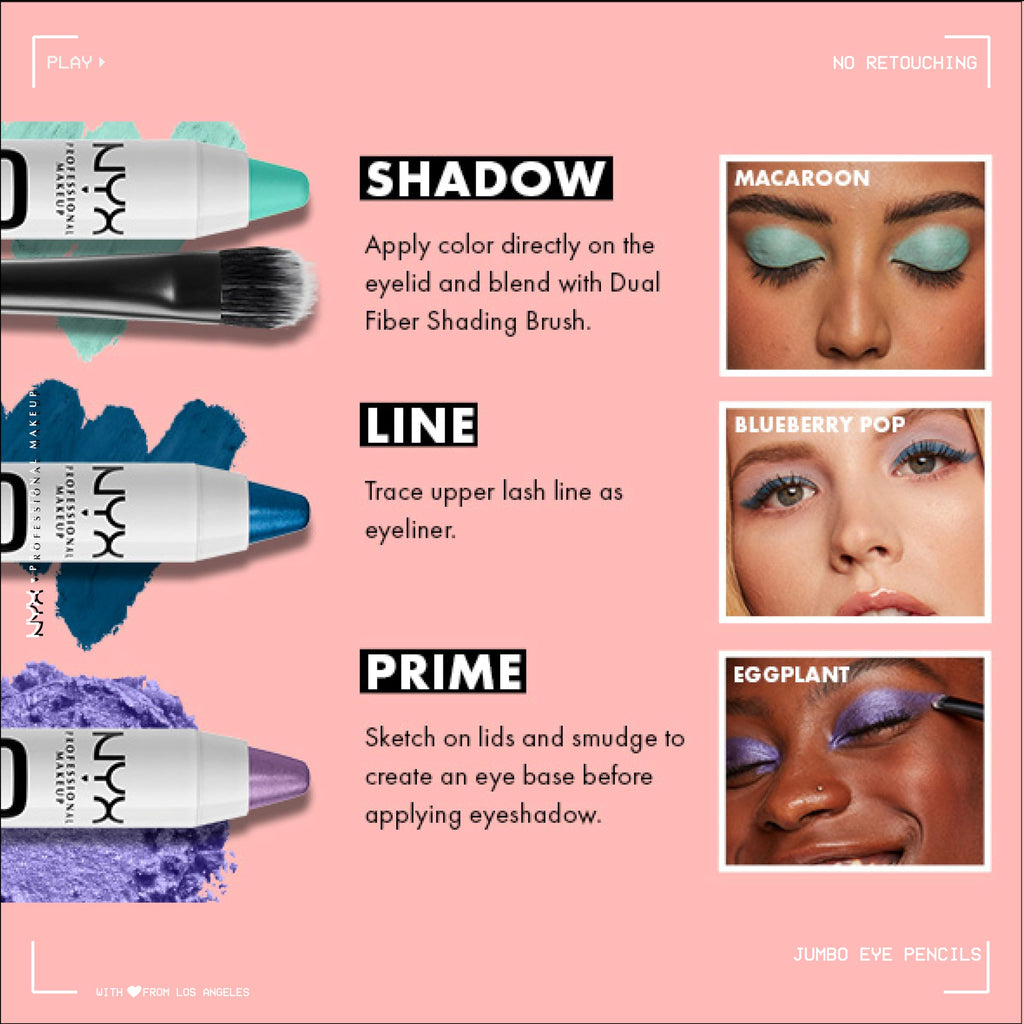 Buy now NYX PROFESSIONAL MAKEUP Jumbo Eye Pencil, Blendable Eyeshadow Stick & Eyeliner Pencil - Cottage Cheese (Silver) at indiglob india