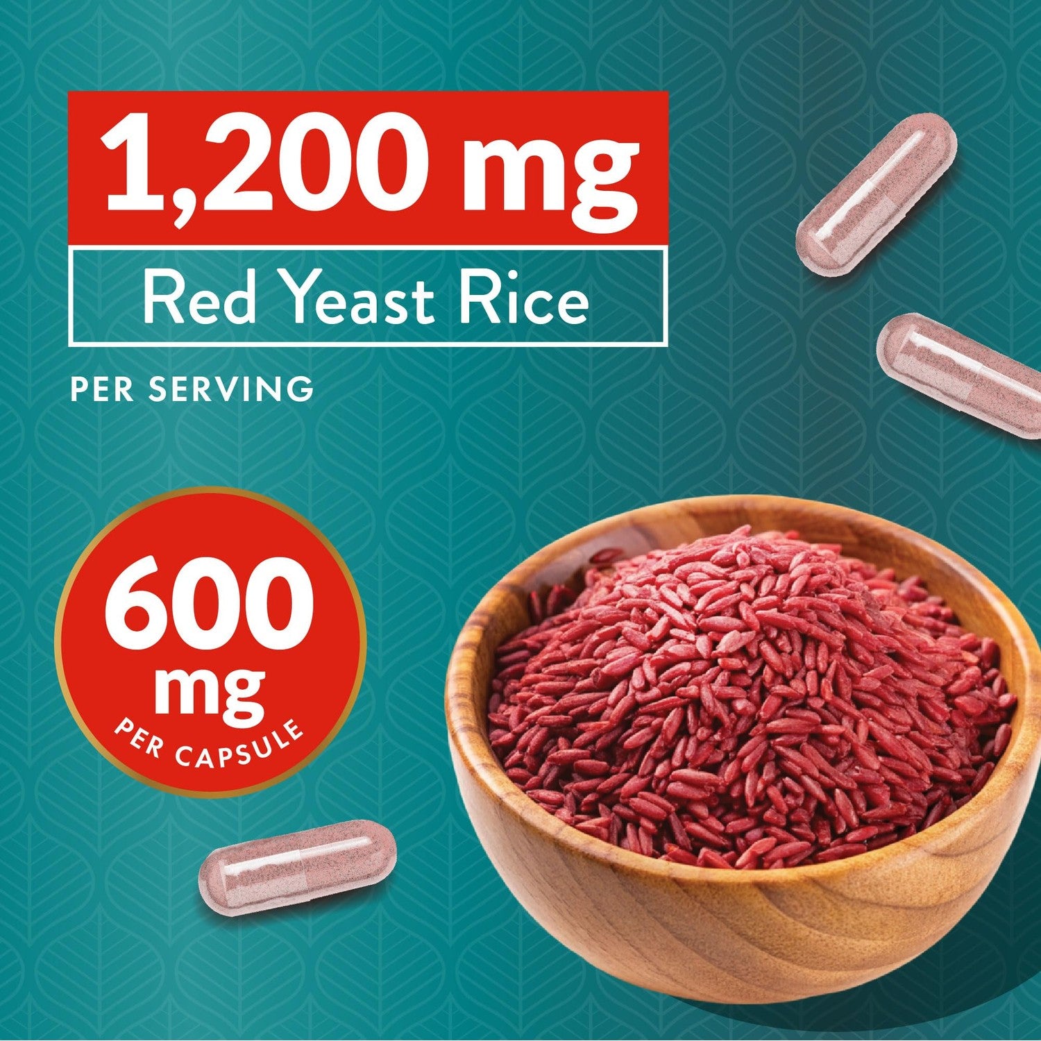 Red Yeast Rice with CoQ10 Supplement, Cholesterol & Heart Health Support | Extra Strength Red Yeast Rice 1200 MG (600 MG Per Capsule), Citrinin-Free, Doctor-Formulated, Non-GMO, Vegan, 120 Capsules
