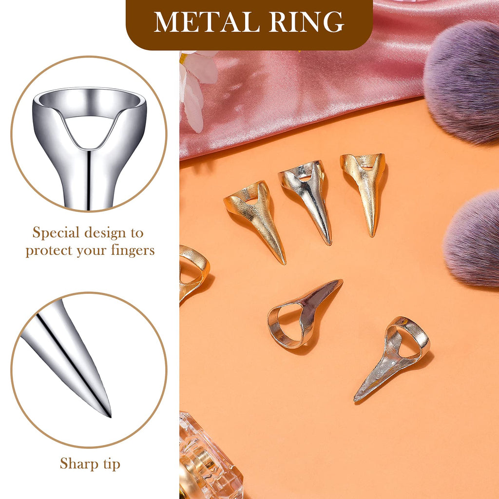 Jadive 6 Pcs Hair Parting & Sectioning Rings Stitch Braid Finger Tools