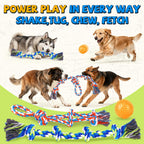 Tough Dog Toys for Aggressive Chewers – 3 Pack Tough Chew Toys for Large Dogs, Strong Rope Toys Ideal for Tug-of-War & Teeth Cleaning