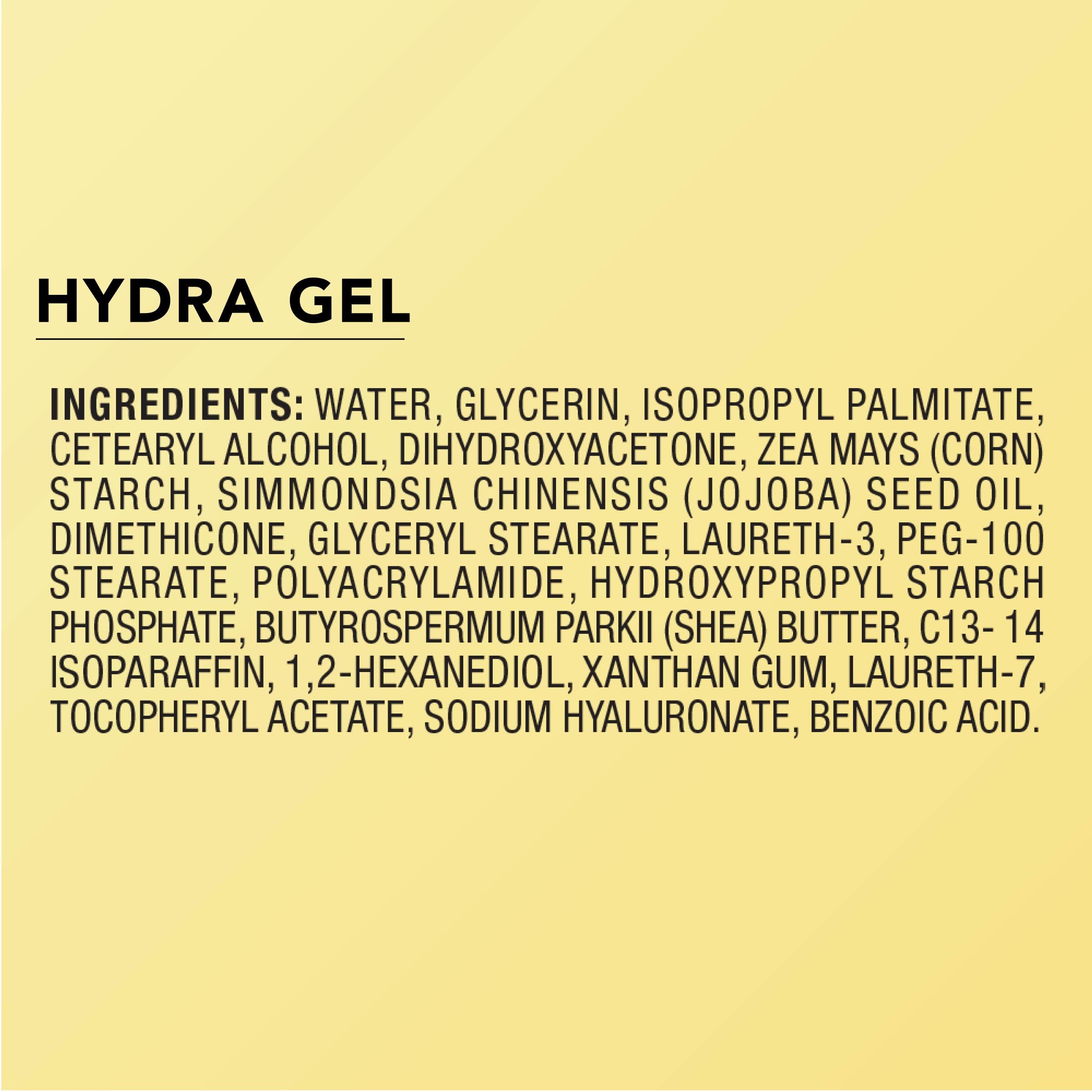 Jergens Natural Glow Hydra Gel Moisturizer, Hyaluronic Acid Tanning Lotion, Hydrating Tanning Gel, Fragrance-Free Self Tanner, 8.3 Fl Oz