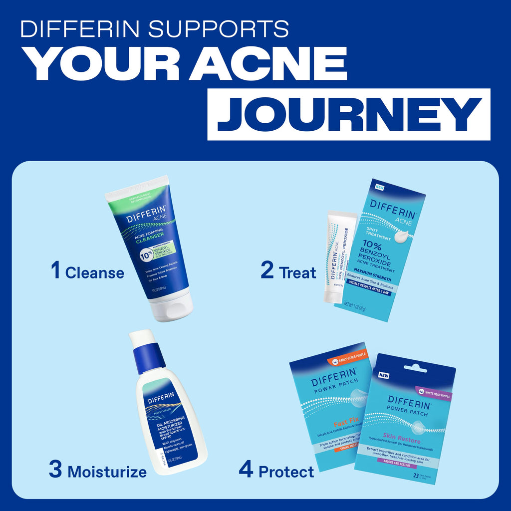 Differin Acne Spot Treatment, Max Strength, 10% Benzoyl Peroxide, 1 fl oz | Fast-Acting Pimple Treatment, Maximum Strength OTC Formula, Clears Acne Overnight, For Face, Dermatologist Brand