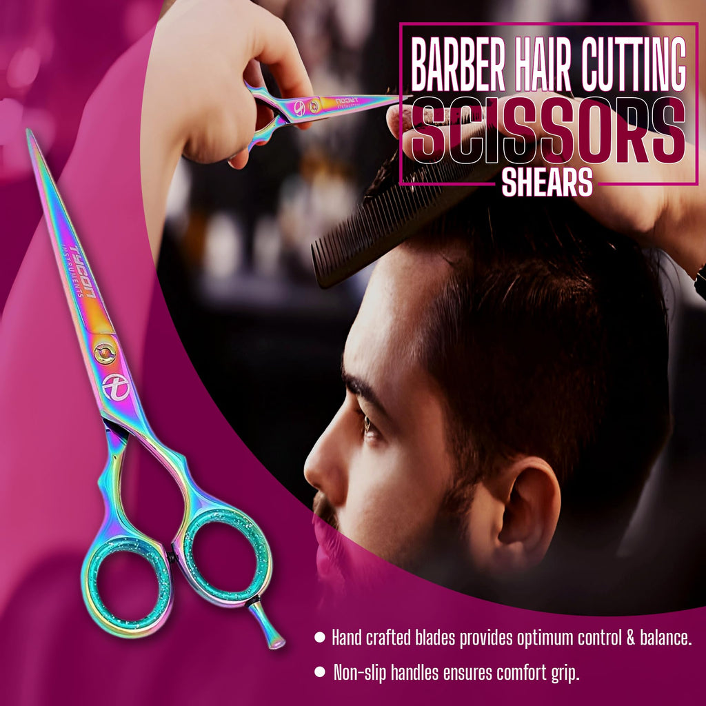 Tycon Hair Cutting Scissors Professional 6.5" – Japanese Stainless Steel, 2.7" Razor Edge Blade Barber Scissors – Ergonomic design - Precision Hair Scissors for Smooth Cutting - Salon & Personal Use