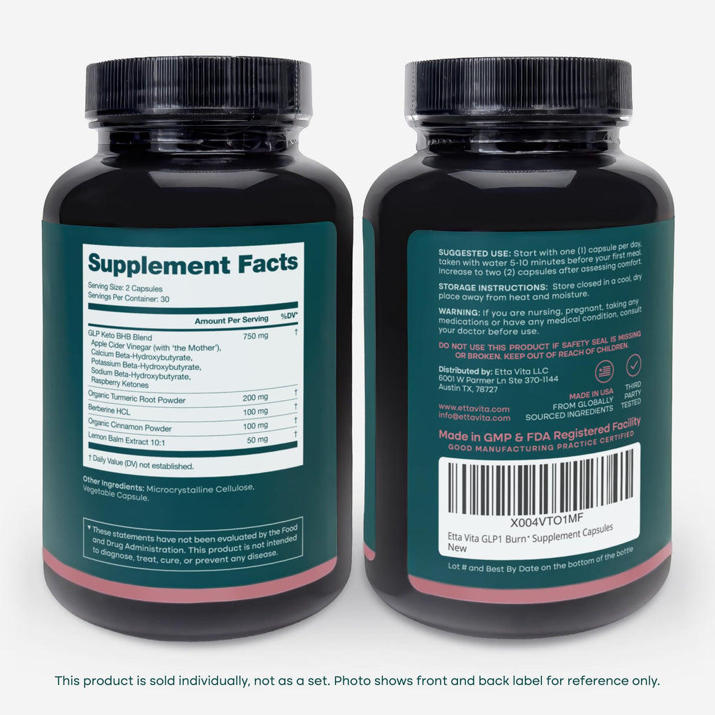 GLP-1 Supplement for Appetite Support with BHB Ketones, ACV, Berberine HCL
