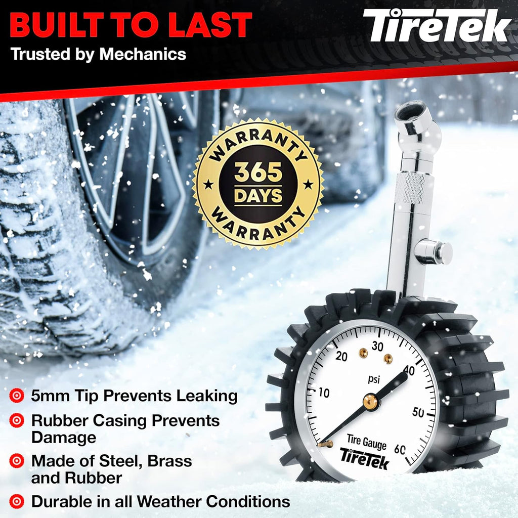 Buy now Tire Pressure Gauge for Cars (0-60 PSI, ANSI Certified) Premium Air Pressure Gauge for Tires - Easy to Read Automobile Analog Circular Dial Low PSI Checker Tester at indiglob india