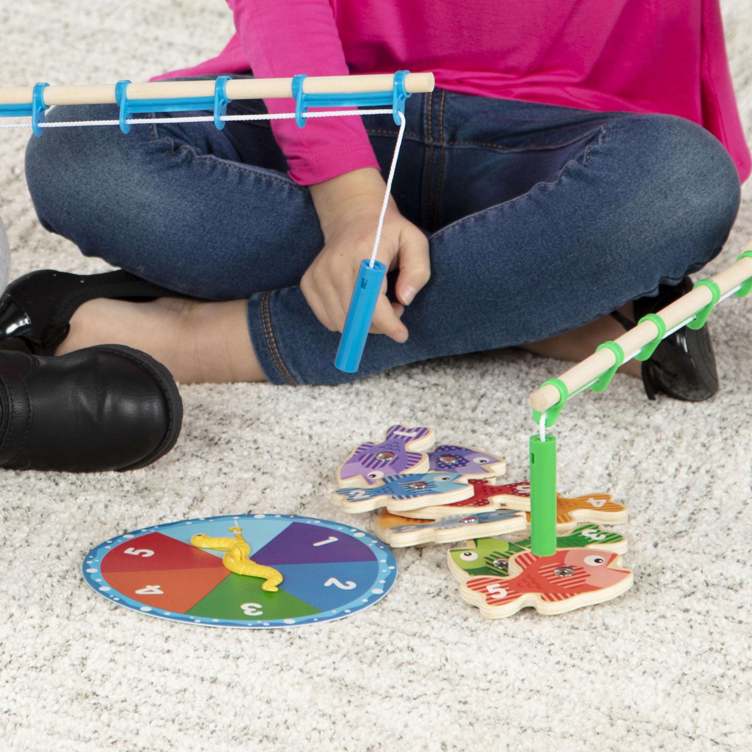 Buy now Melissa & Doug Catch & Count Wooden Fishing Game With 2 Magnetic Rods at indiglob india