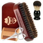 Beard Brush, 100% Boar Bristle Natural Black Walnut Wood Beard Comb Hair Mustache Shaving Brush Facial Hair Brush