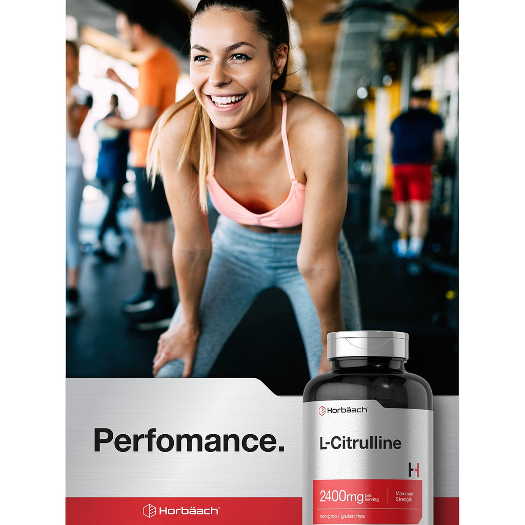 Horbaach L Citrulline Supplement for Men and Women | 2400 mg | 180 Capsules