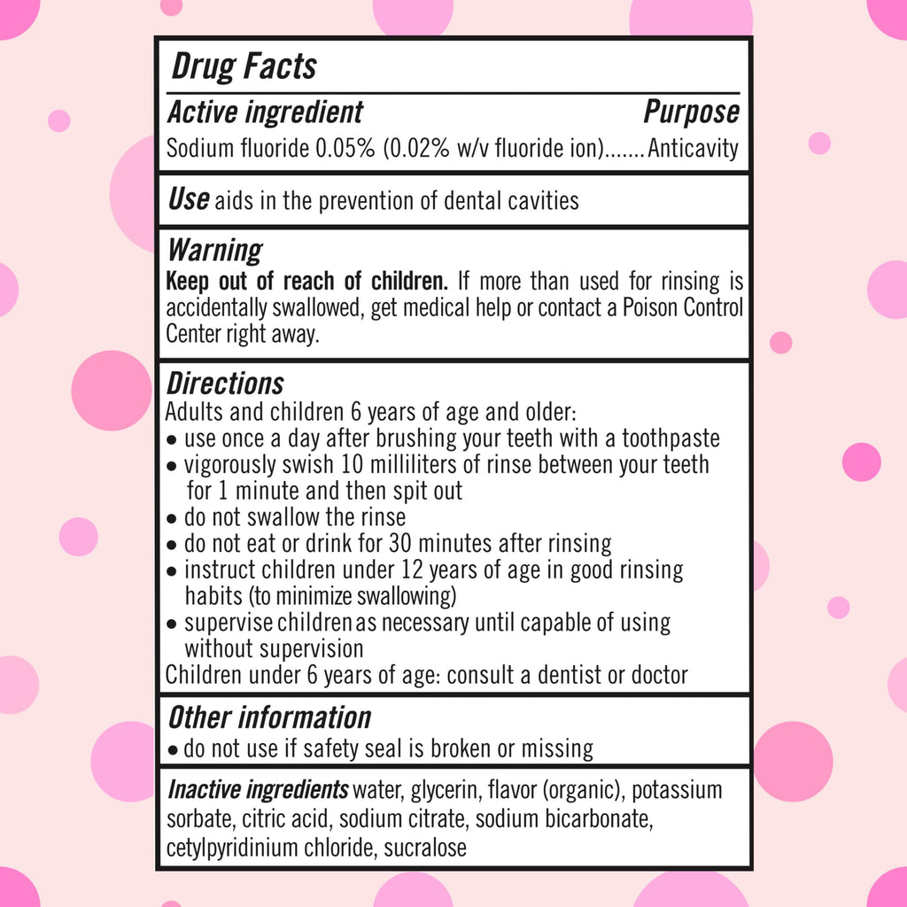 TheraBreath Kids Anticavity Fluoride Oral Rinse Bubblegum, 16 fl oz, 2-Pack