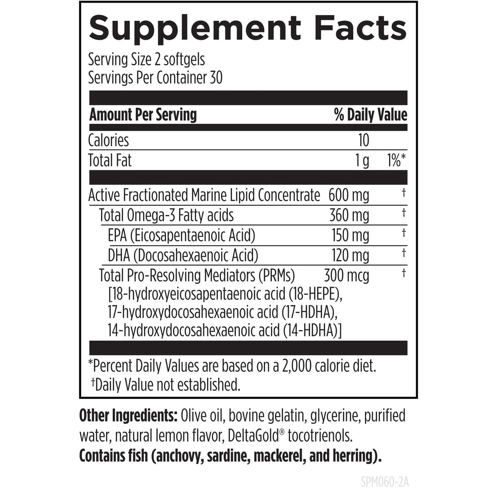 Designs for Health SPM Supreme - 3 Specialized Pro-Resolving Mediators from Fish Oil - Omega 3 Fatty Acids Supplement, SPM Fish Oil (60 Softgels)