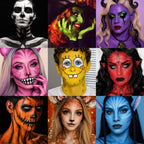 UCANBE Athena Basic Face Body Paint Oil Palette, 12 Color Large Black White Professional Face Painting Makeup Kit, Facepaint Pallet for Halloween SFX Party Art Stage Costume Cosplay Clown Goth Make Up