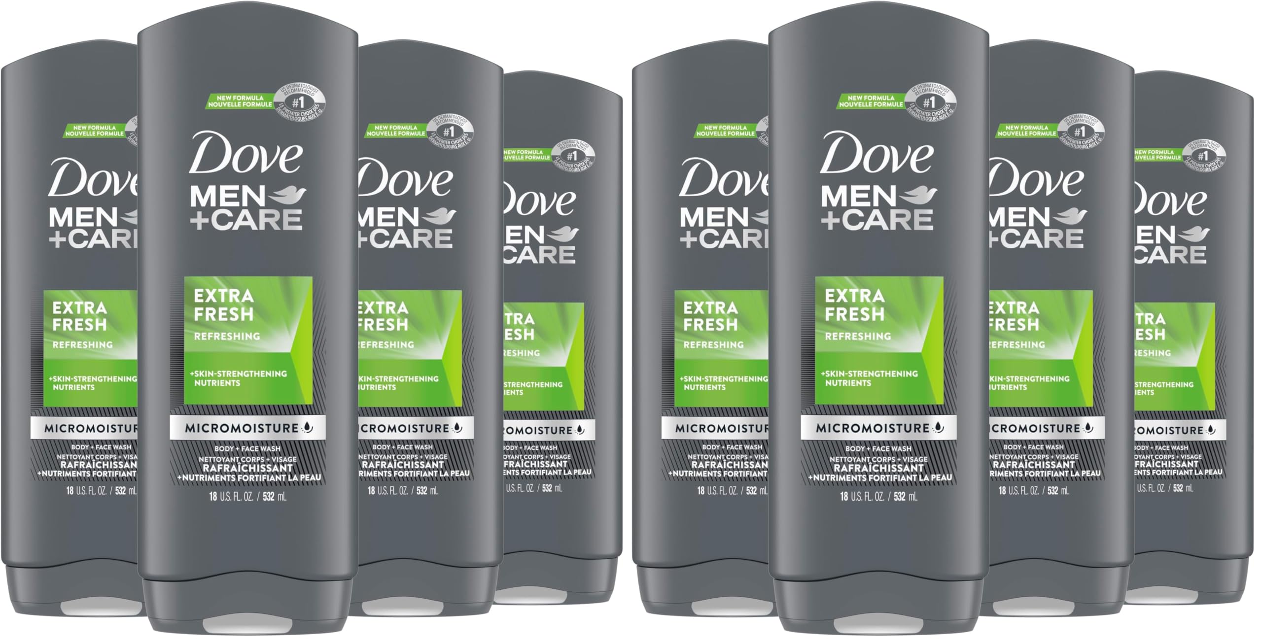 Buy now DOVE MEN + CARE Body and Face Wash Clean Comfort 4 Count for Healthier and Stronger Skin Effectively Washes Away Bacteria While Nourishing Your Skin, 18 oz Extra Fresh 18 Fl Oz (Pack of 8) at indiglob india