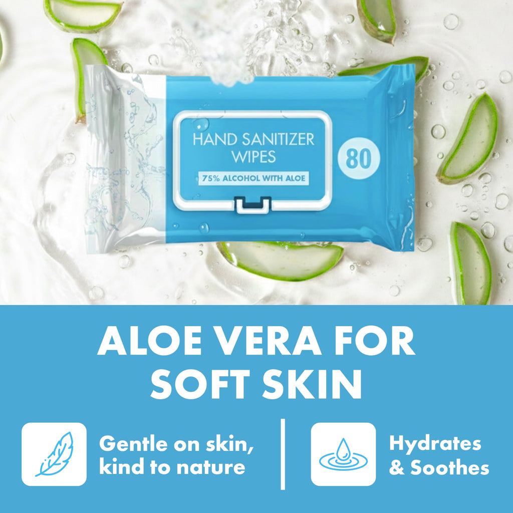 OPTEEL Hand Sanitizer Wipes 75% Alcohol, Aloe Infused, Antibacterial 320ct.