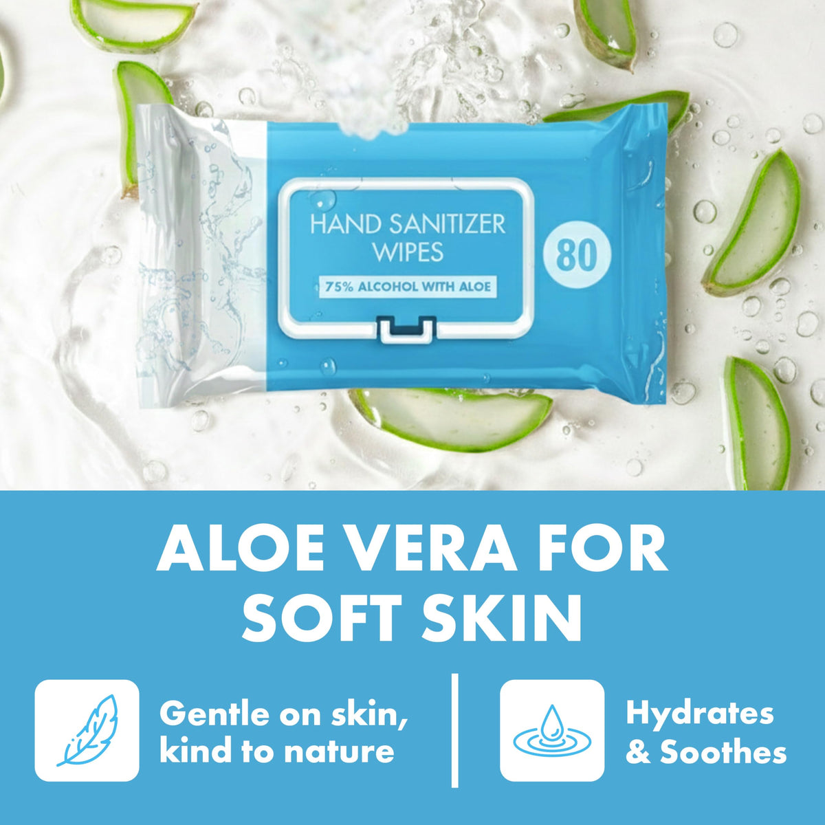 OPTEEL Hand Sanitizer Wipes 75% Alcohol, Aloe Infused, Antibacterial 320ct.
