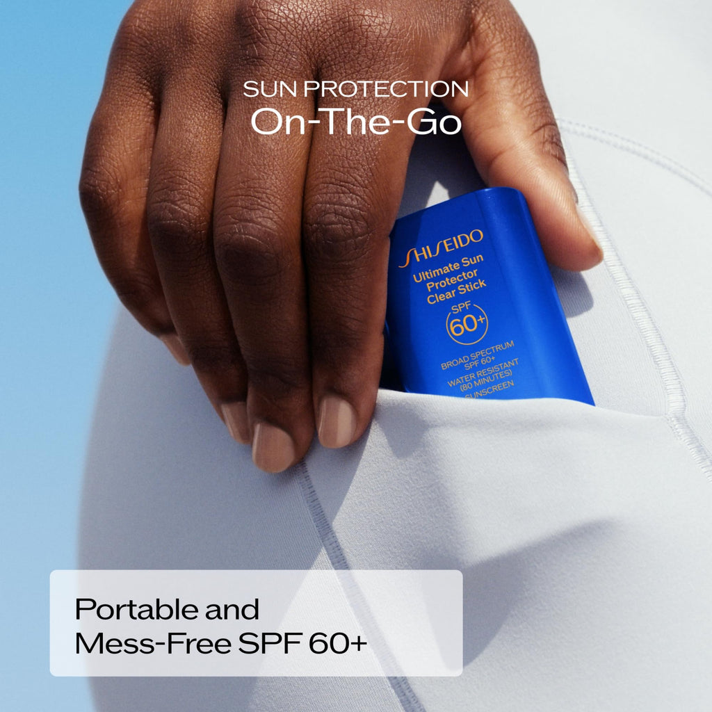 Shiseido Clear Sunscreen Stick - Invisible Broad-Spectrum Face Sunscreen - Wear Under & Over Makeup - Lightweight Formula - All Skin Types