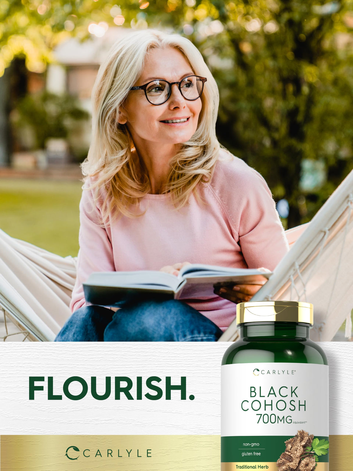 Carlyle Black Cohosh Capsules | 300 Count | Non-GMO, and Gluten Free Formula | Black Cohosh Root Extract Supplement