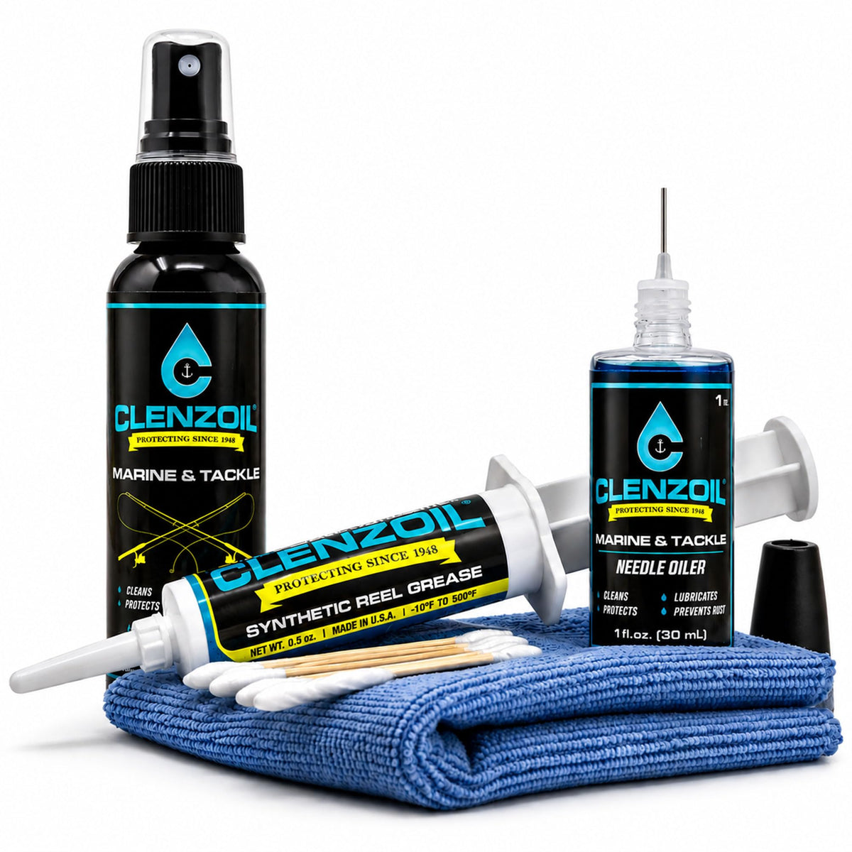 Clenzoil Marine & Tackle Reel Care Kit - Reel Oil & Grease, Fresh/Saltwater