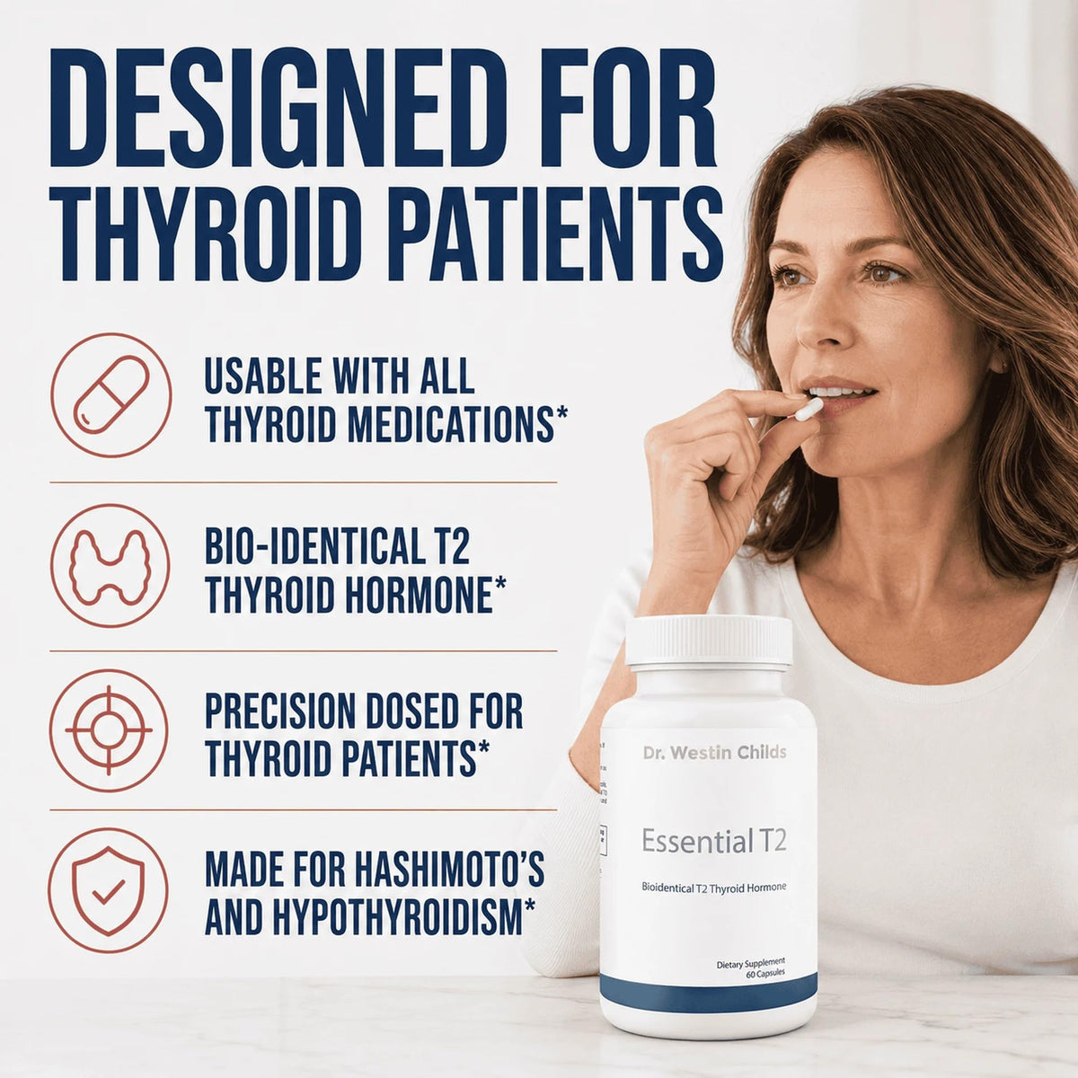Dr. Westin Childs Essential T2 Thyroid Supplement, 100 mcg, 60 Count
