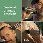 Norelco Philips All-in-One 9000 23-in-1 Trimmer, Face, Hair & Body, Steel | Beard Styler, Nose, Detail Trimmer, Body Shaver, Hair Clipper, Steel Blades, 29 lengths, 6-Hr Runtime, Showerproof, MG9575/49