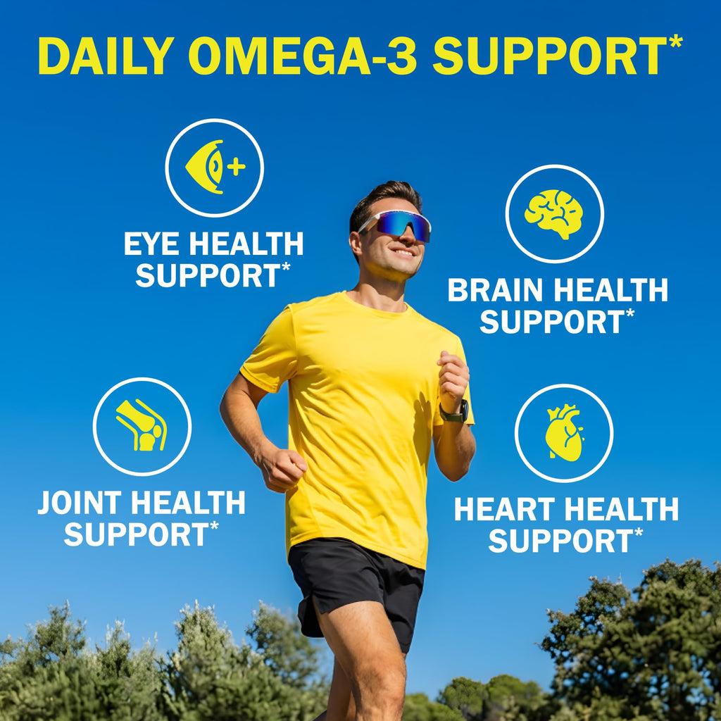 Triple Strength Omega 3 Fish Oil 3000mg for Women and Men, 180 Softgels | High Potency Omega 3 Supplement, Burpless Lemon Flavor Fish Oil - 2250mg Essential Fatty Acids with DHA & EPA, Wild Caught