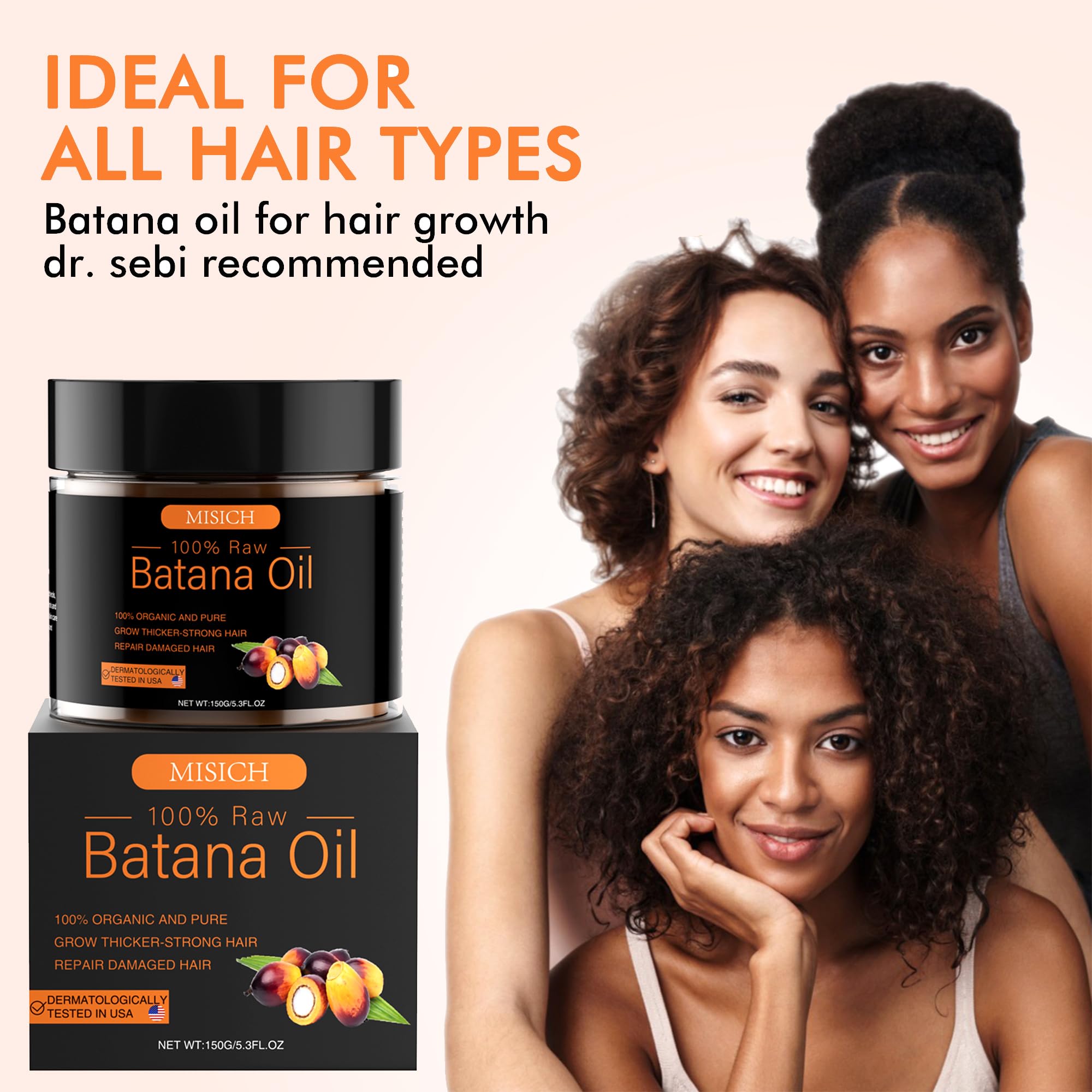 MISICH Raw Batana Oil for Hair Growth, 100% Natural Pure Botana Oil Paste from Honduras, Unrefined Organic Batana Hair Mask for Prevent Hair-Loss, Enhances Thickness for Men & Women 5.3 oz