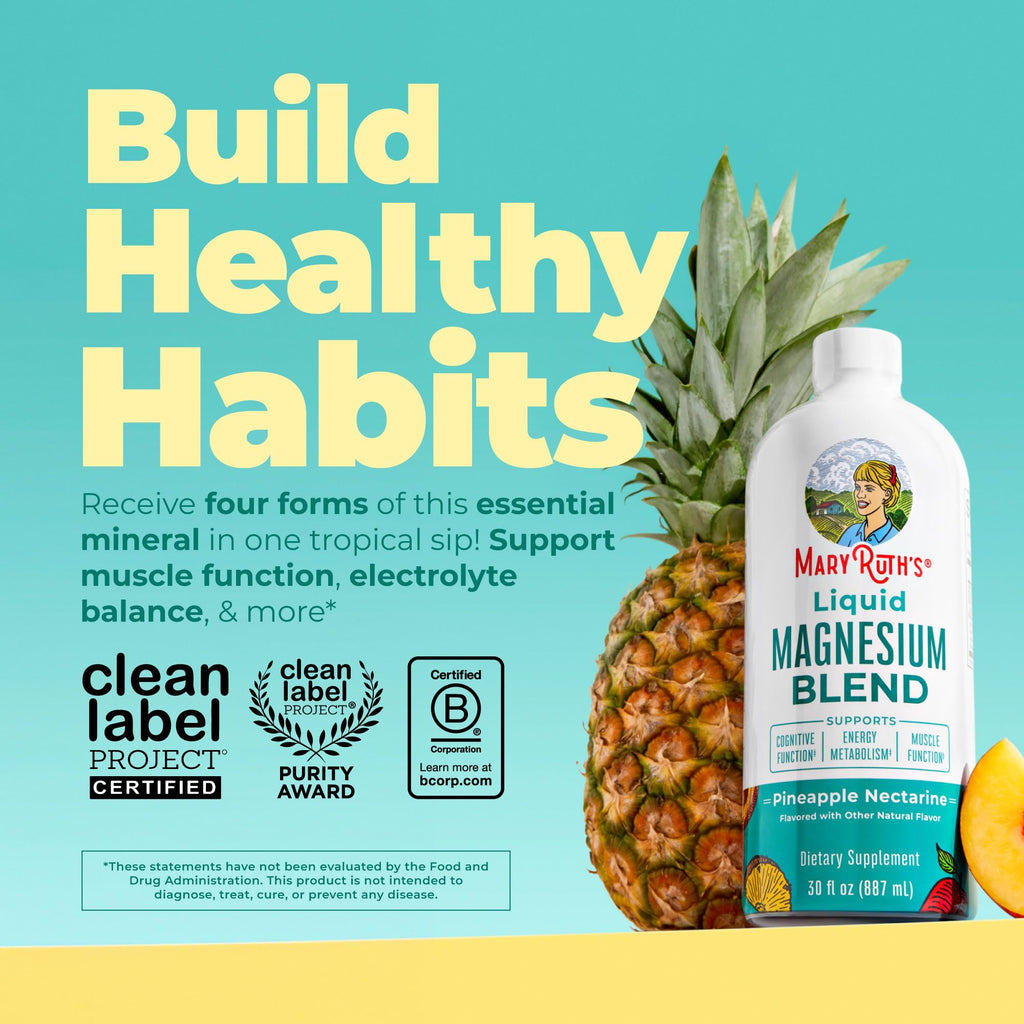 MaryRuth's Liquid Magnesium Glycinate, Pineapple Nectarine, 30oz
