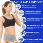GLP-1 Supplement for Women & Men, 43-in-1 Natural Complex to Boost GLP-1 Levels, Support Appetite Control, Satiety, Metabolism & Digestive Health, Probiotic Nutritional Supplements - 60 Capsules