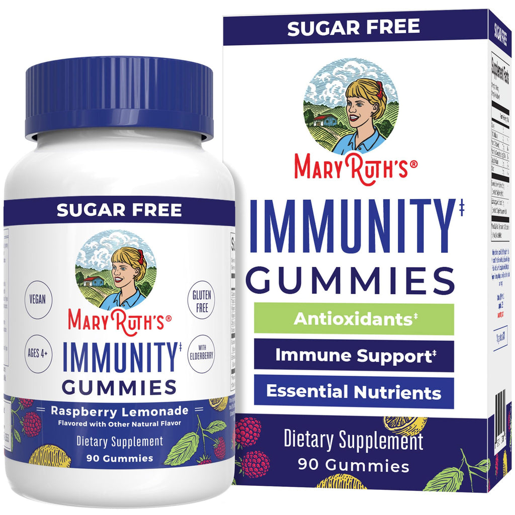MARYRUTH'S Immunity Gummies for Kids & Adults, Sugar Free, 90 Servings | Elderberry Vitamin C & Zinc, Vitamin D3 & Echinacea, Immune Support Supplement, Vegan, Non GMO, 90ct