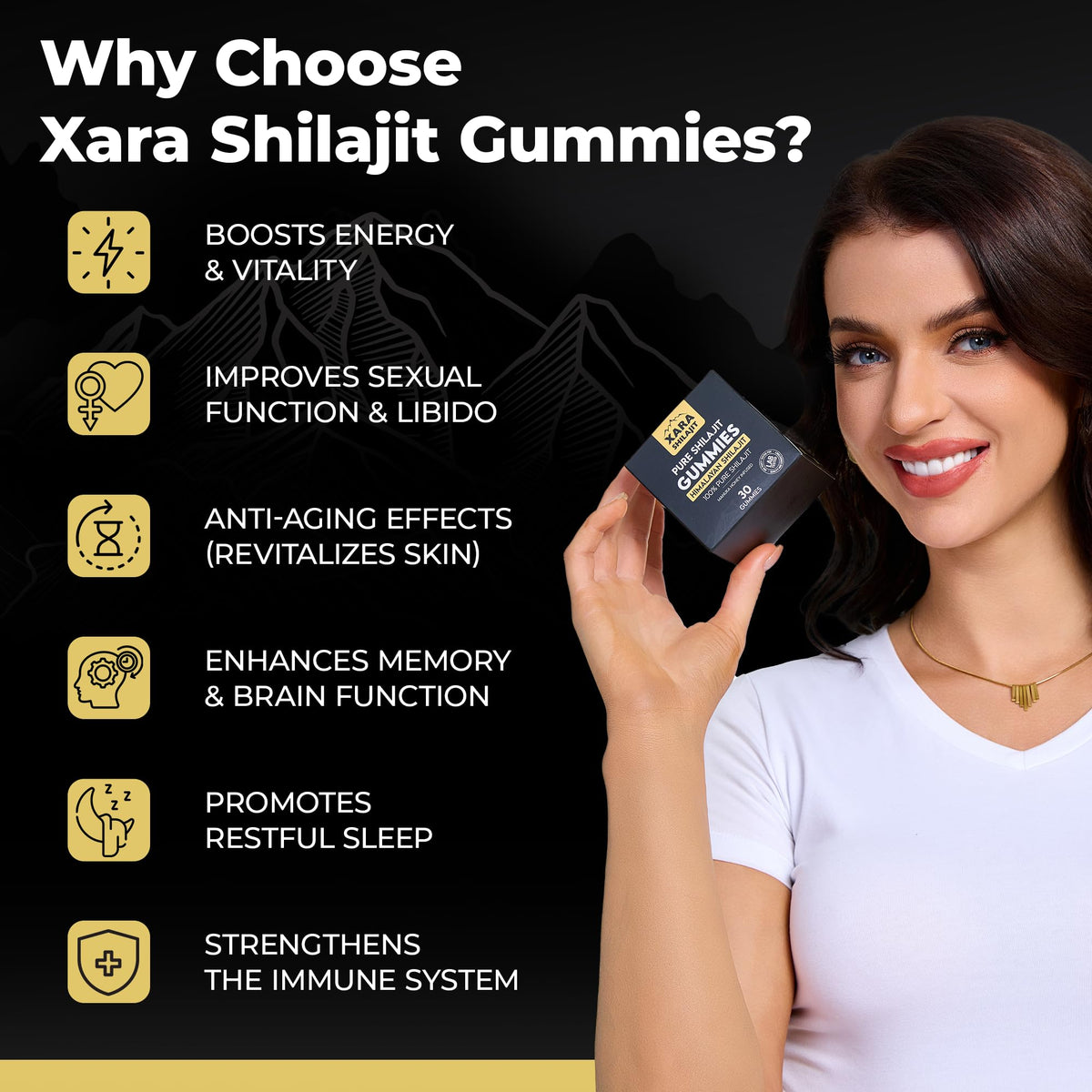 Pure Himalayan Shilajit Gummies for Men, Gummies 85+ Trace Minerals & Fulvic Acivd, No Added ssugar,Natural Energy & Vitality Support