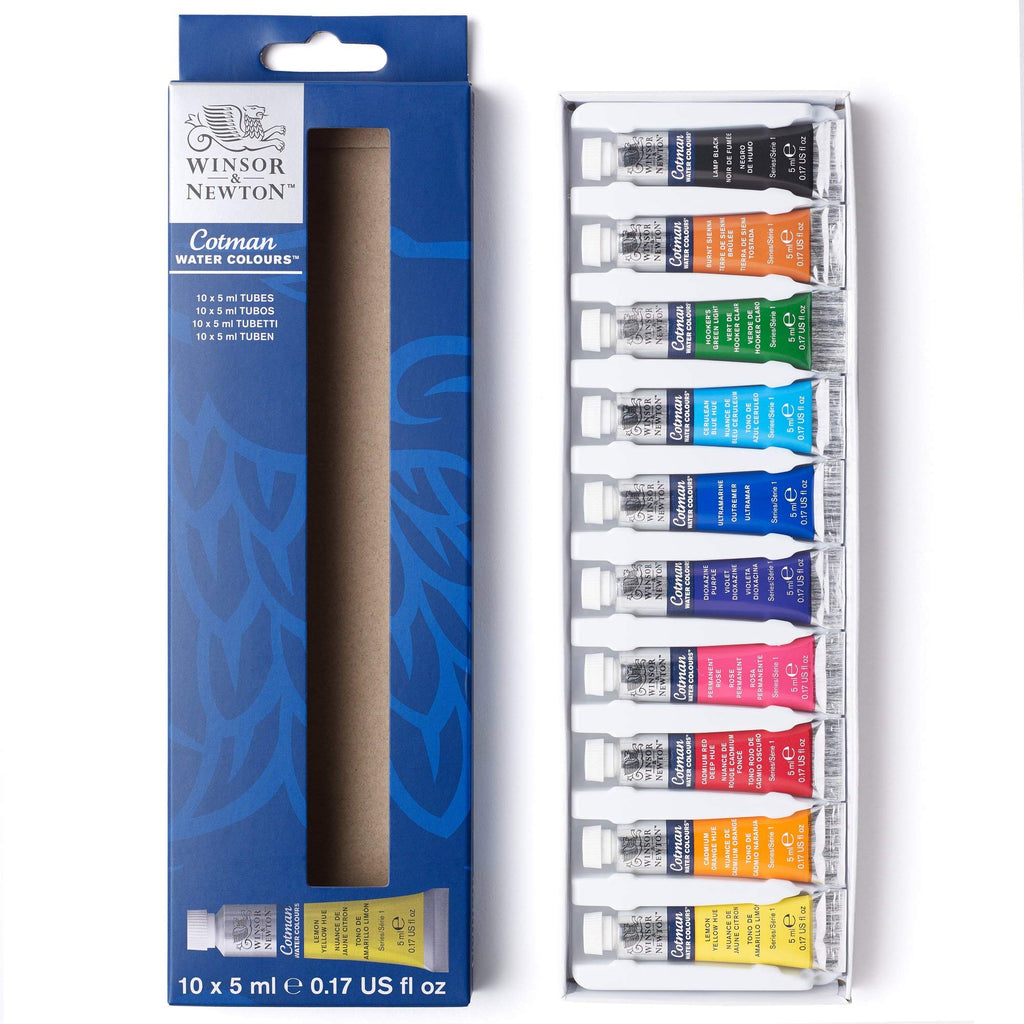 Buy now Winsor & Newton Cotman Watercolor Paint Set, Field Pocket Set, 12 Half Pan w/ Brush, Sponge, Bottle at indiglob india
