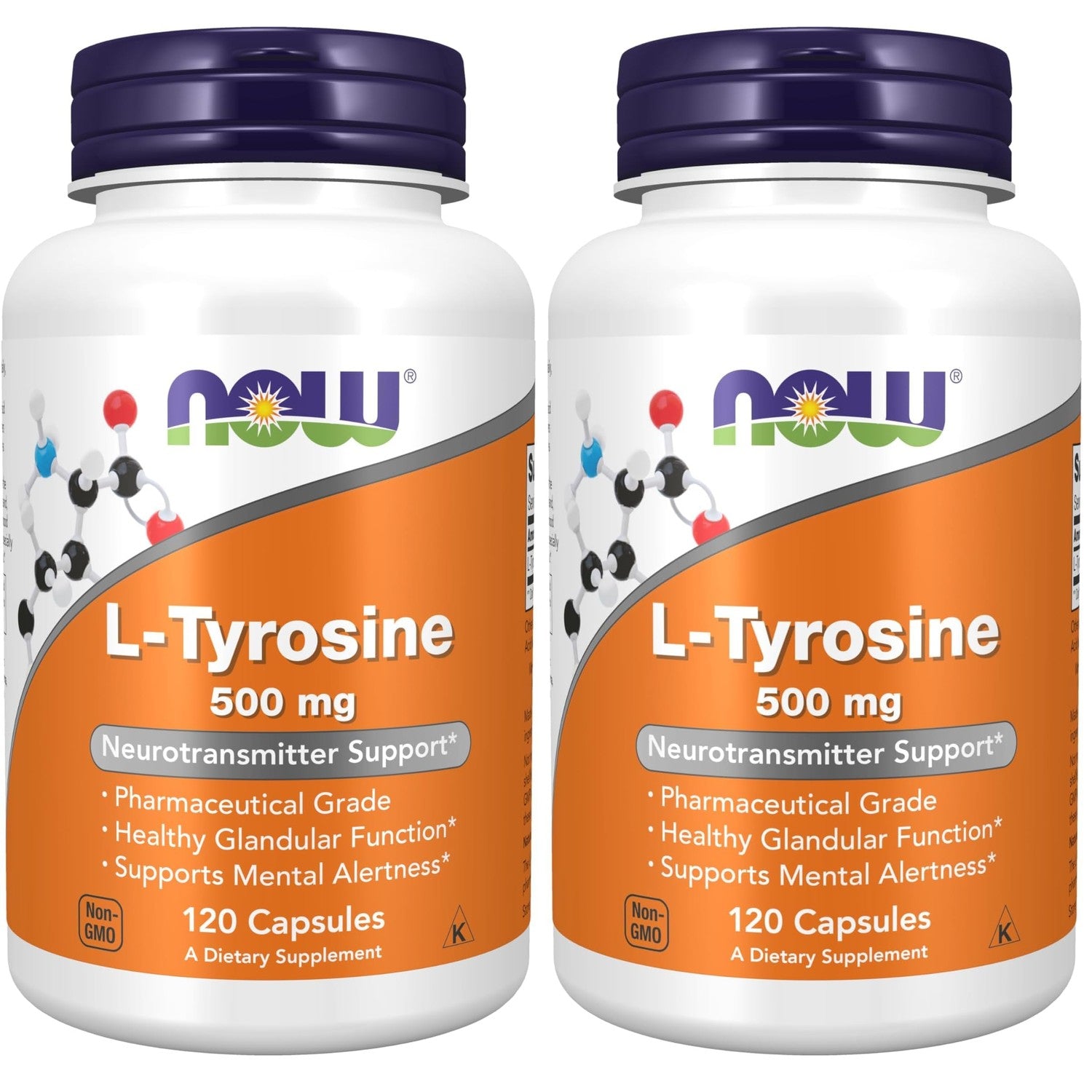 NOW L-Tyrosine 500 mg,120 Capsules