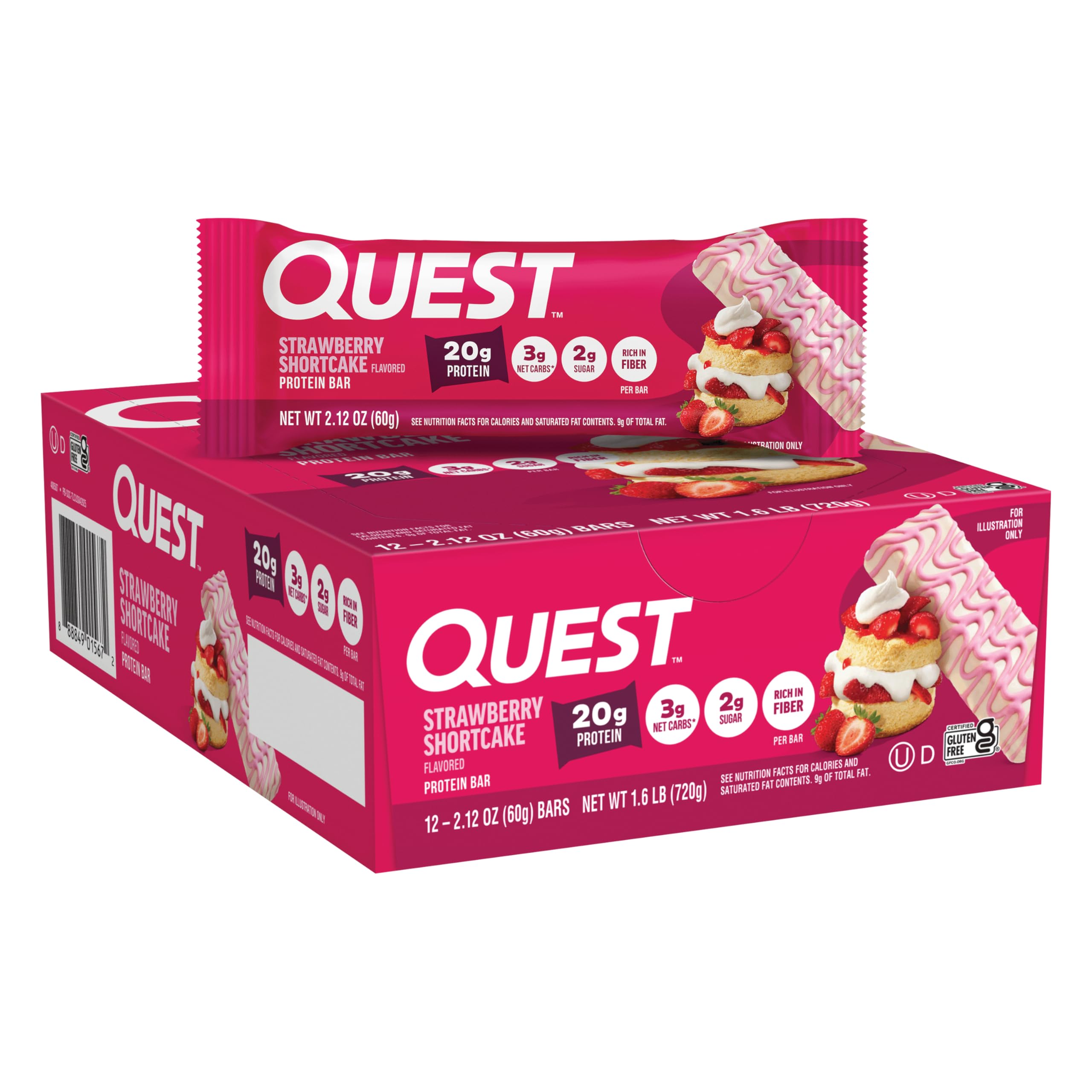 Buy now Quest Nutrition Chocolate Brownie Protein Bar, 20g Protein, 1g Sugar, 4g Net Carb, High Fiber, Gluten Free, 12 Count at indiglob india