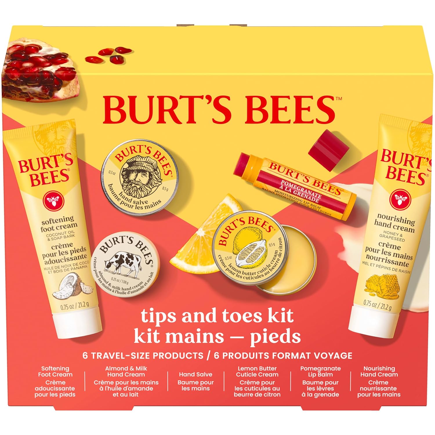 Buy now Burt's Bees Gifts Ideas - Classics Set, 6 Products in Giftable Tin â€“ Cuticle Cream, Hand Salve, Lip Balm, Res-Q Ointment, Hand Repair and Foot Cream 6 Count Tips & Toes Set at indiglob india