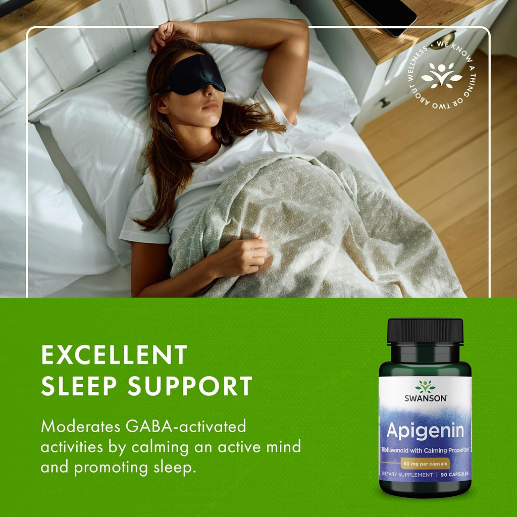 Buy now Swanson Apigenin Supplement, 50mg Capsules (90 Count), Helps Promote Sleep, Stress Relief & Overall Men's Health at indiglob india