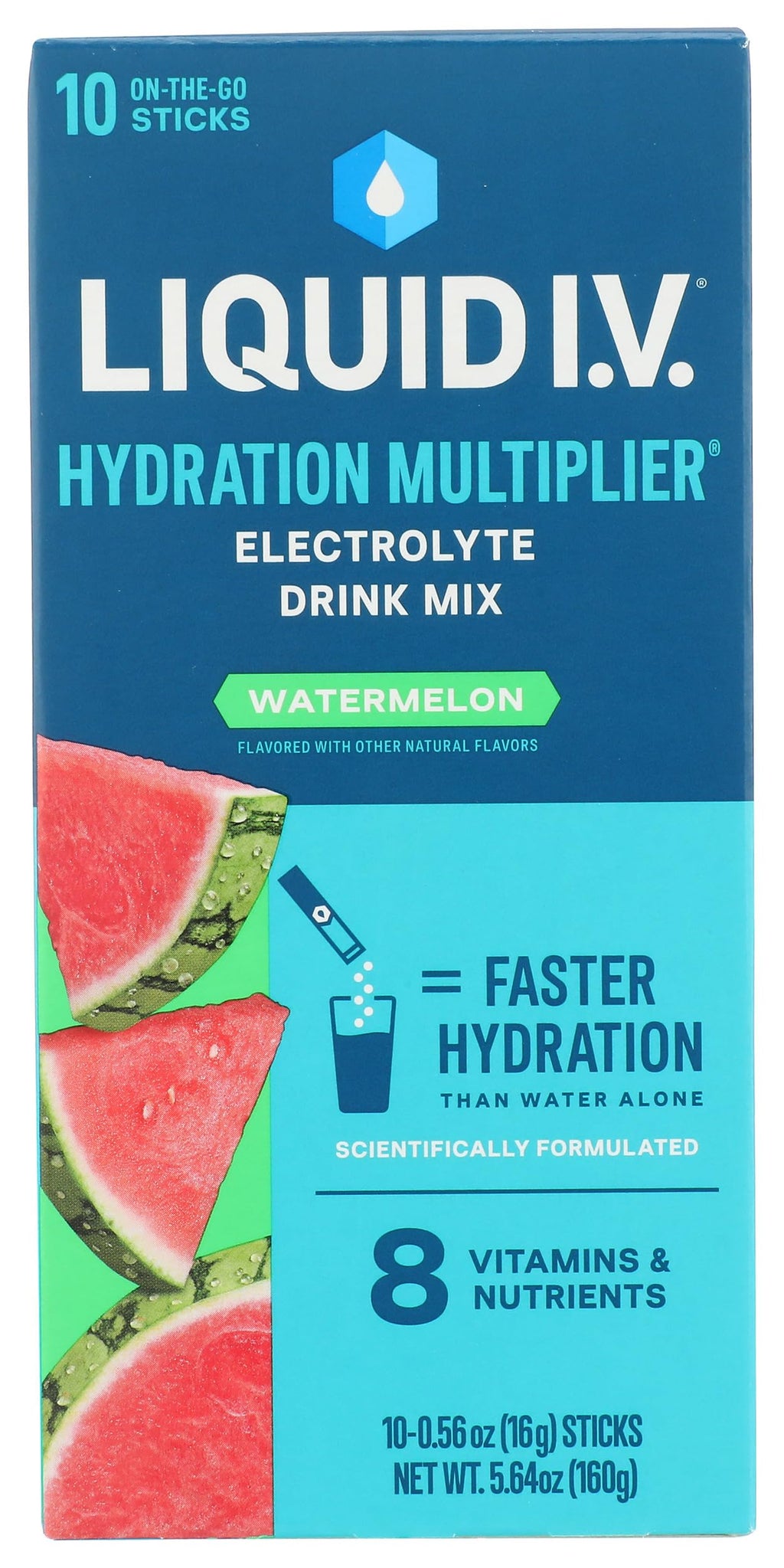 Liquid IV Watermelon Hydration Drink Mix 10 Count, 0.56 OZ