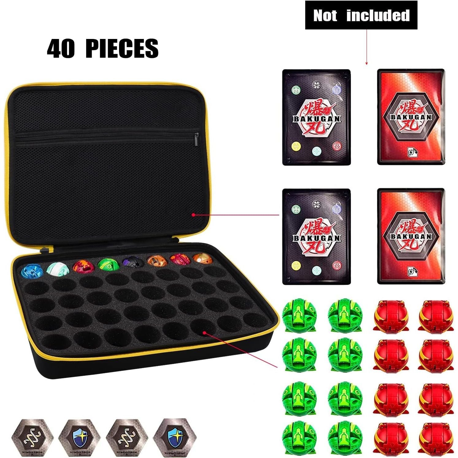 Buy now Toy Organizer Case Compatible with Bakugan Battle Planet, BakuCores, Armored Alliance, Geogan Rising, Toy Organizer Storage Container Holder (40, Black) at indiglob india