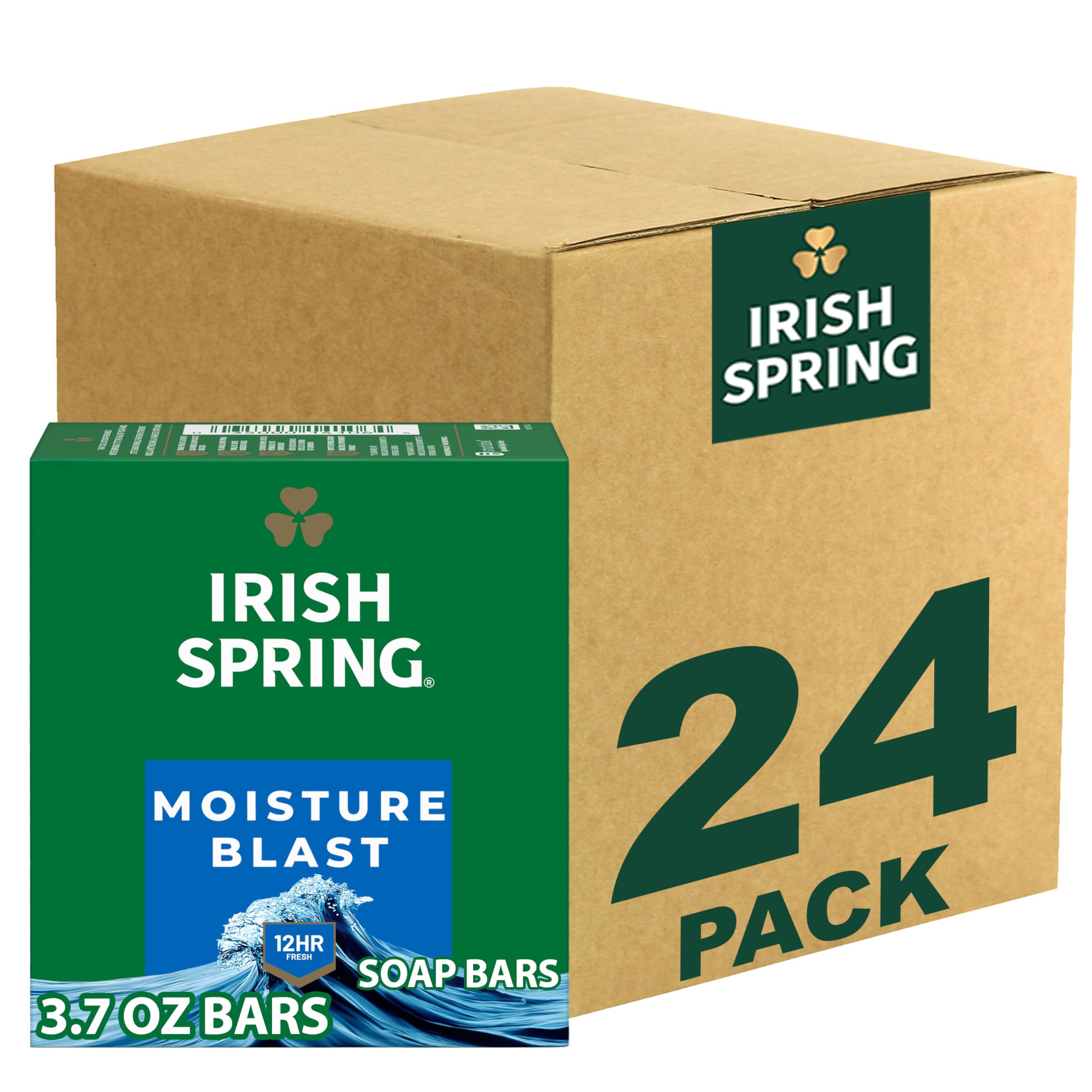 Buy now Irish Spring Icy Blast Bar Soap for Men, Mens Soap, Smell Fresh and Clean 12 Hours, Men Bars Washing Hands Body, Mild Skin, Recyclable Carton, 24 Pack, 3.7 Oz at indiglob india