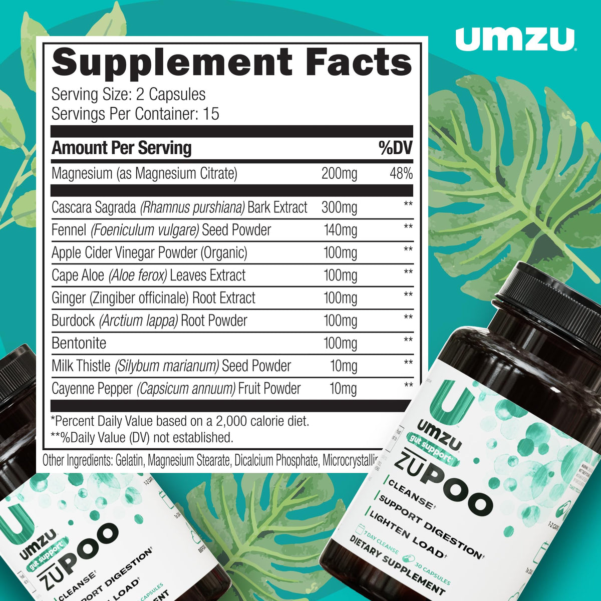 UMZU zuPOO Colon Cleanse Capsules, 30 Capsules